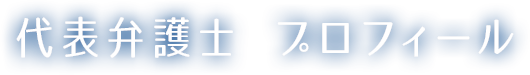 代表弁護士 プロフィール